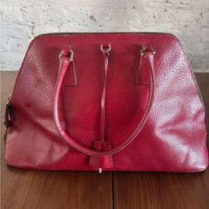 Vintage Prada‎ red triangle cerniera leather handbag